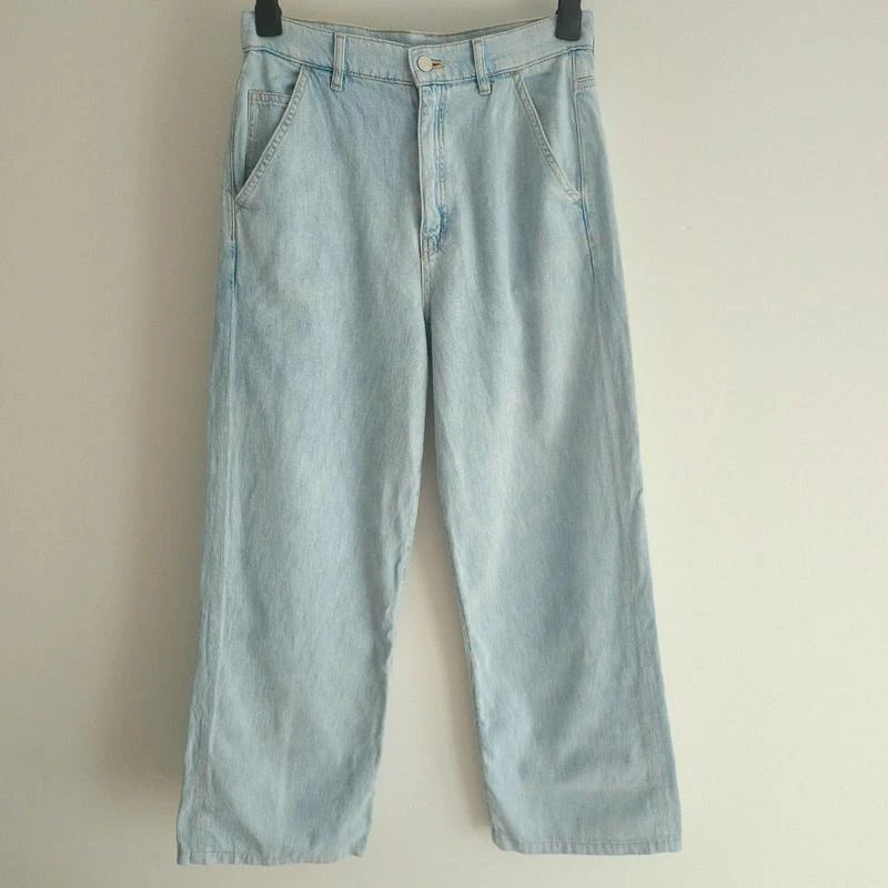 Massimo Dutti Jeans jambes larges bleu ciel